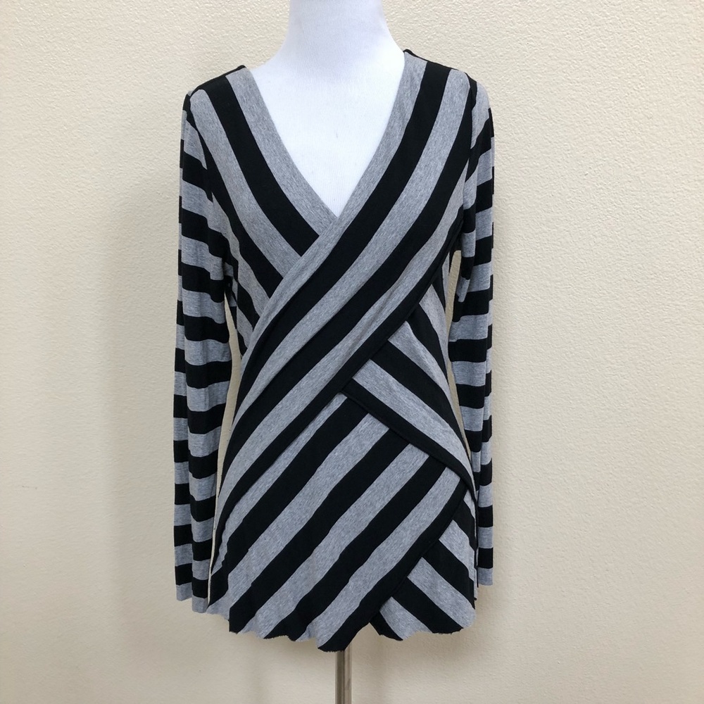 Vince Camuto faux wrap layered top long sleeve